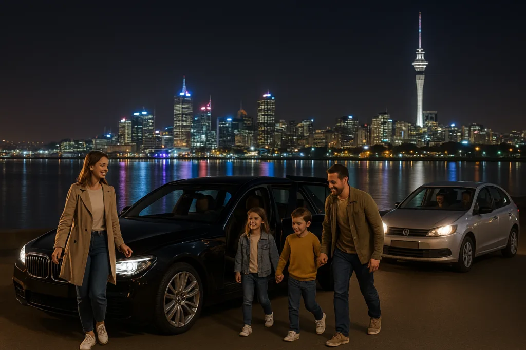 Dial A Driver Auckland CBD – Safe Rides Home, Day or Night 6 Dial a driver safely arrived and family exit from the car