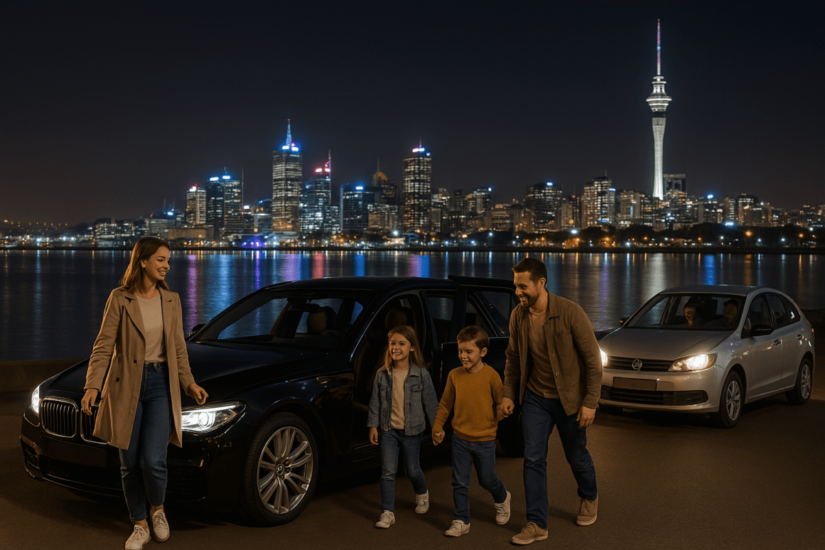 Drive My Car Home from Auckland Airport | Dial a Driver 3 Family arriving home safely in their own car